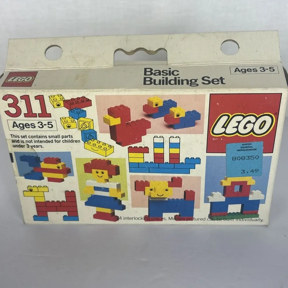3x Lego Legos Basic Building Sets 508 311 Vintage 1984 1985 130 pc total NEW VTG